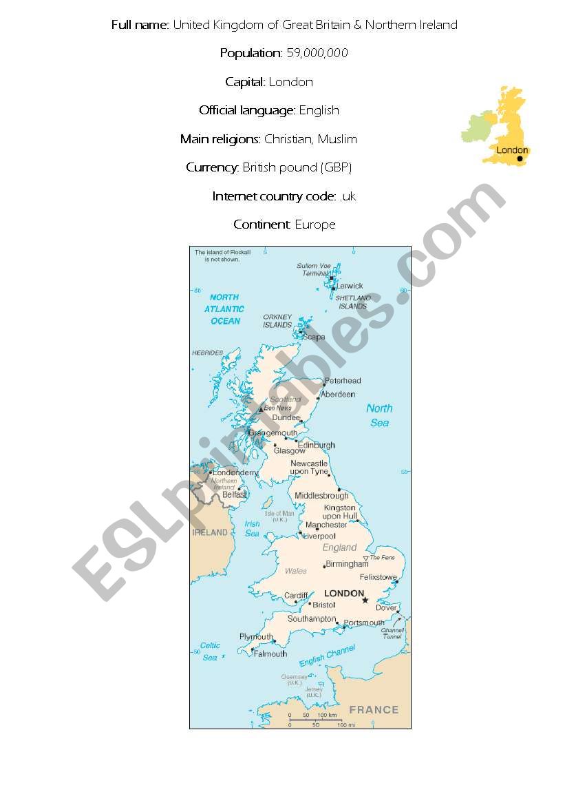 Map of England worksheet