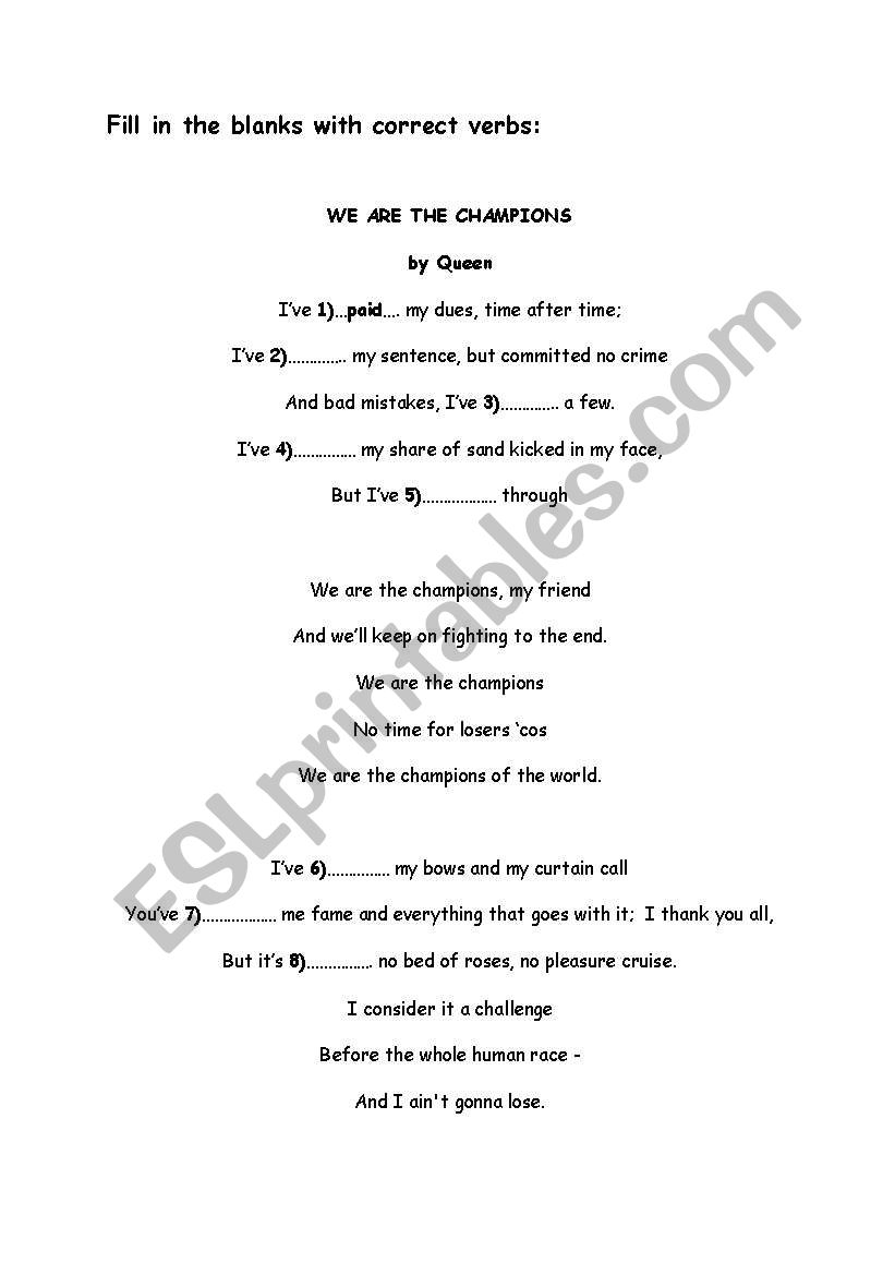 Listening activity for Present Perfect Lesson Plan 