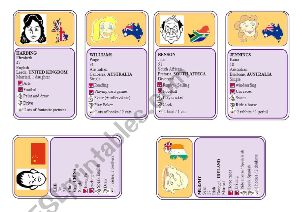 CARD GAMES 3/3 - Identity + likes + CAN + Possession (12 cards/24)