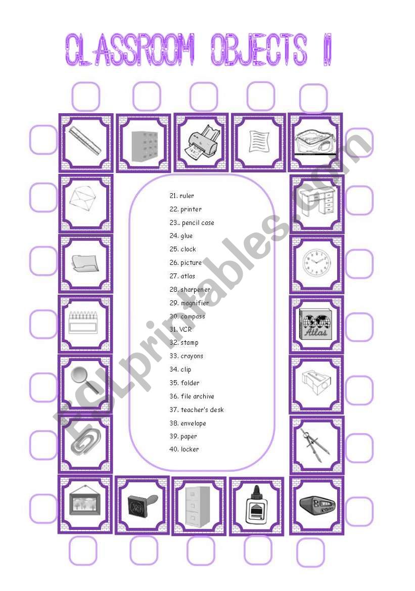 CLASSROOM OBJECTS (2ND PART) worksheet