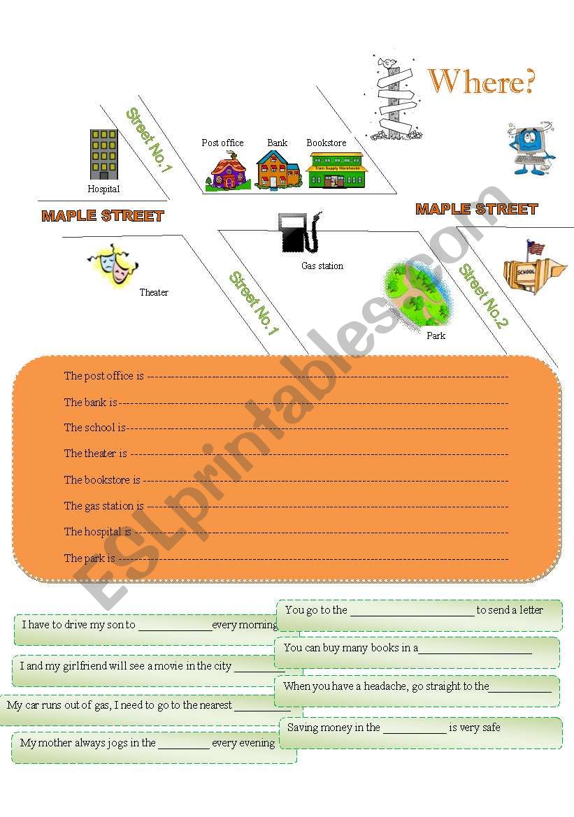 Asking and Showing the Way worksheet