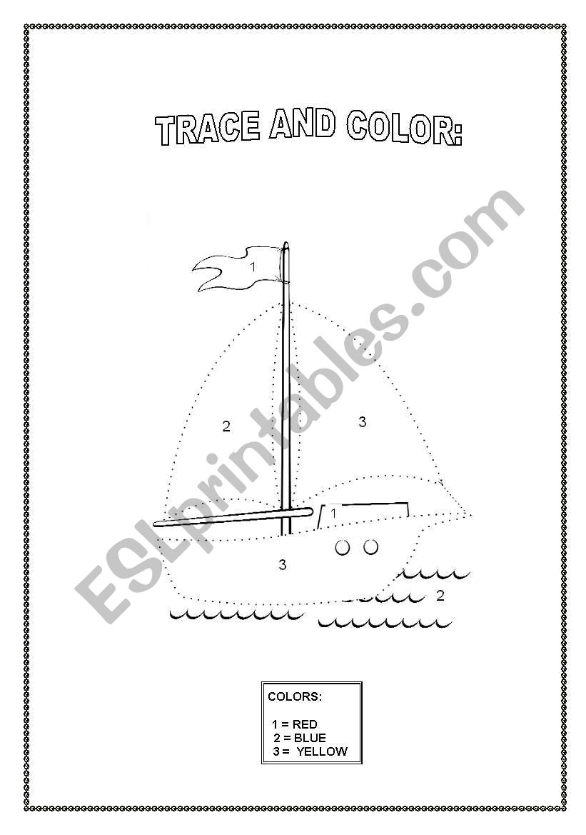 Trace and color worksheet