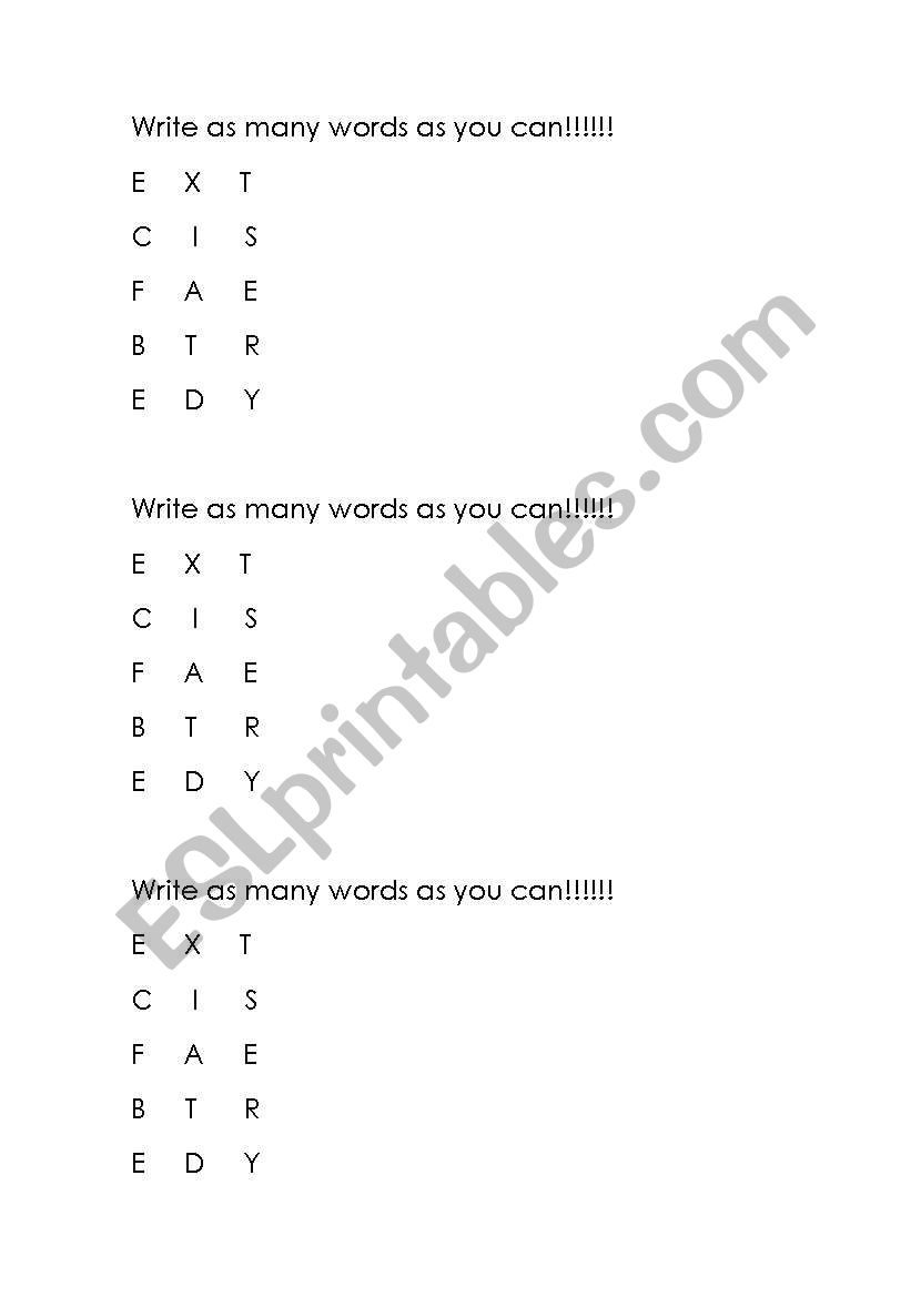 Making up words worksheet