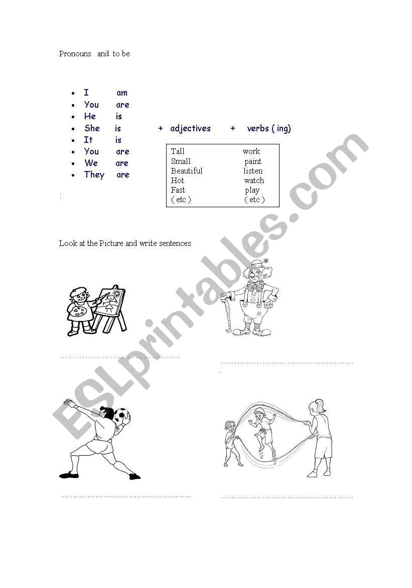 simple present  to be worksheet