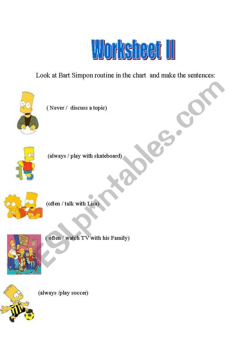 Adverbs of frequency worksheet