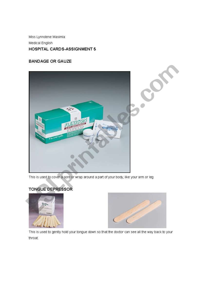 The hospital worksheet