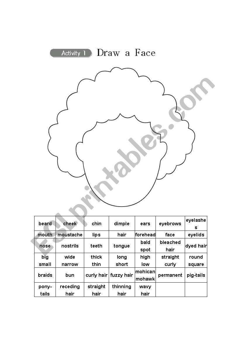 Draw the Face and Choose one (2pages)