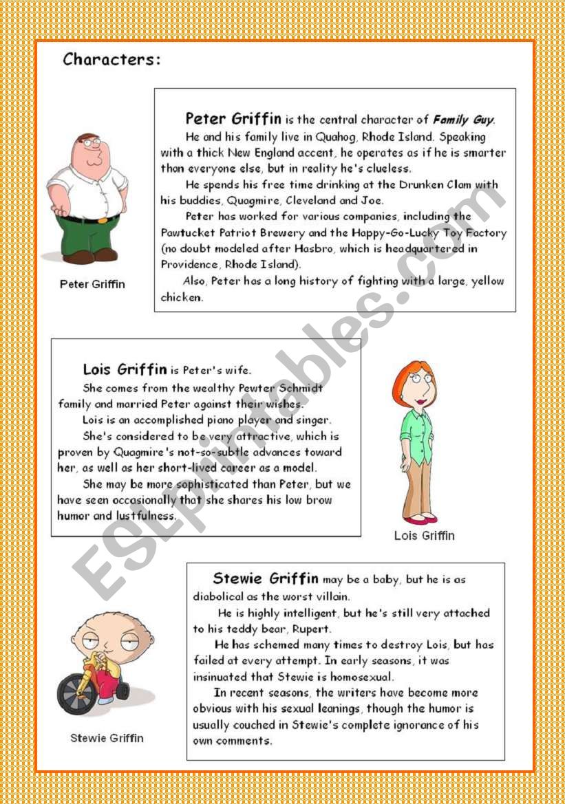 Family Guy - Characters (part  III)