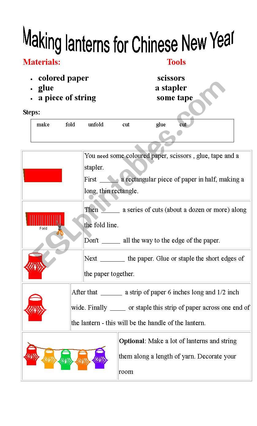 Making Lanturns for Chinese New Year