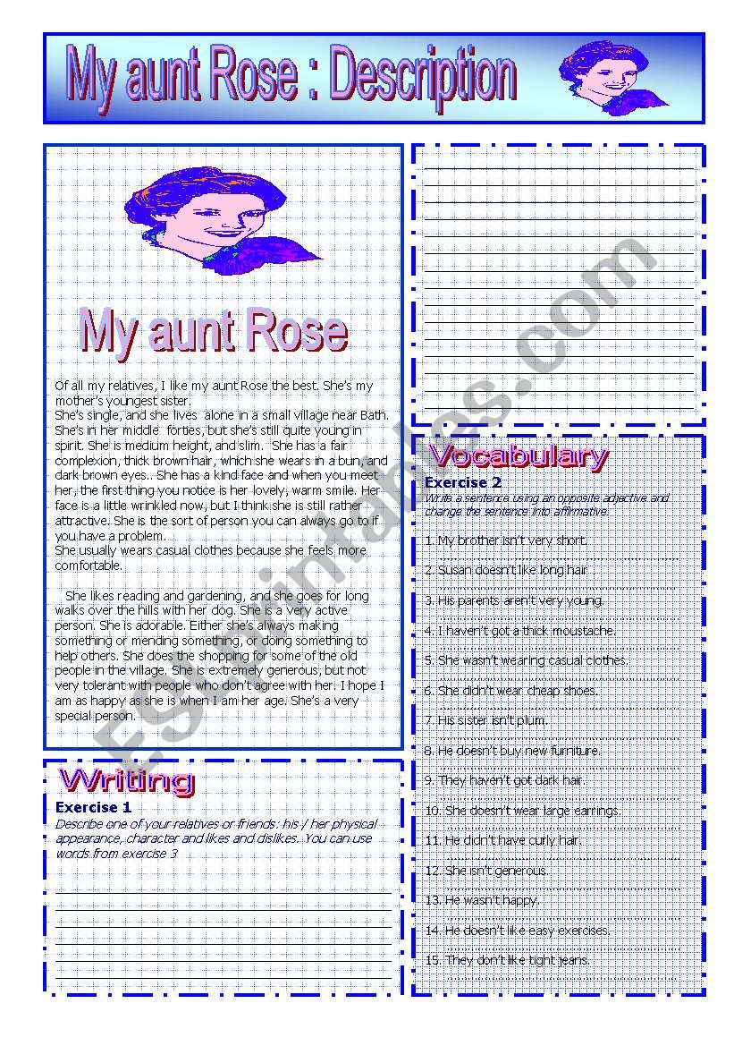  My aunt Rose : READING AND GRAMMAR SERIES N 7