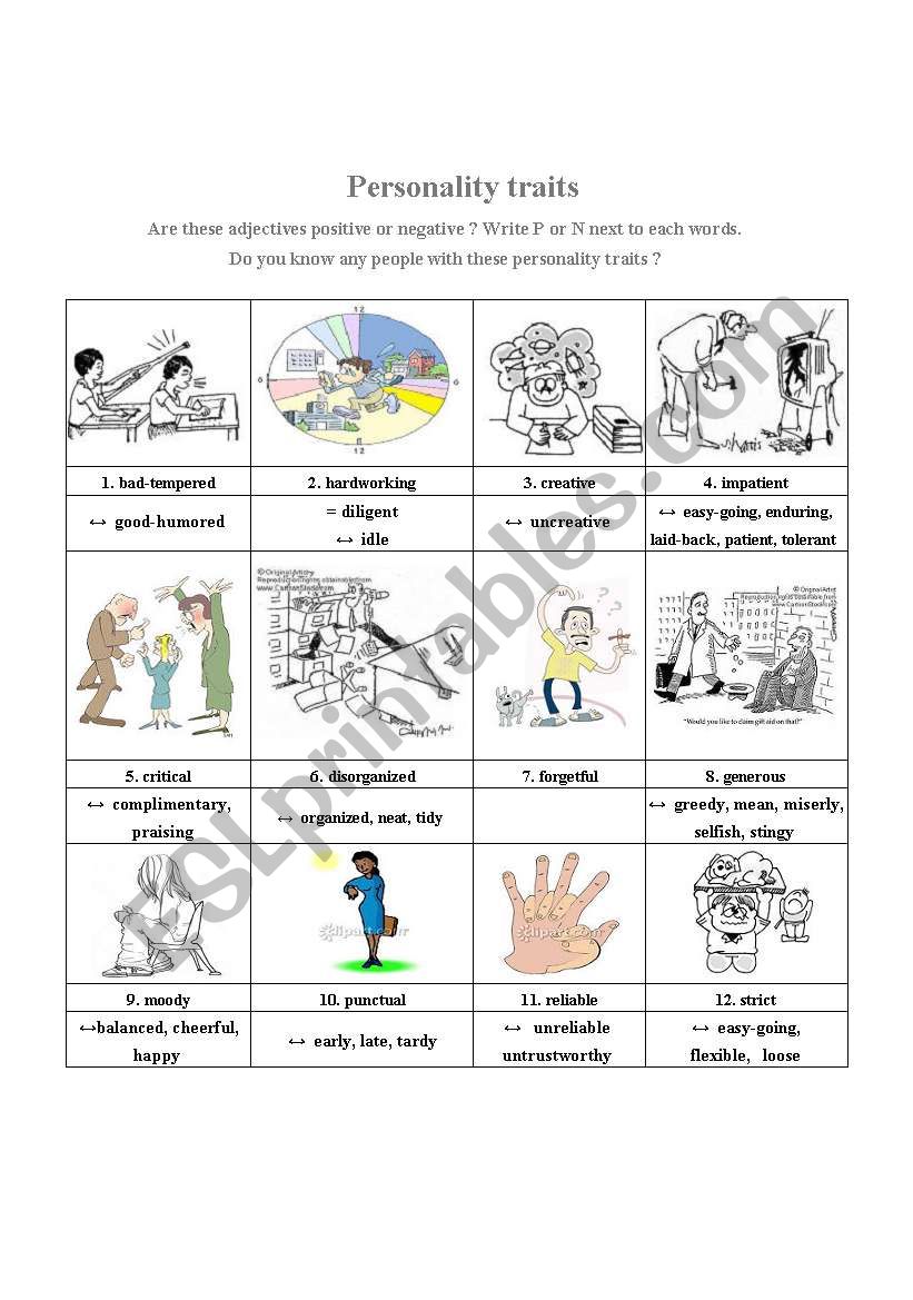 Personality_traits (1) worksheet