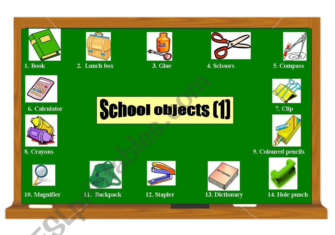 School objects Pictionary (1) worksheet