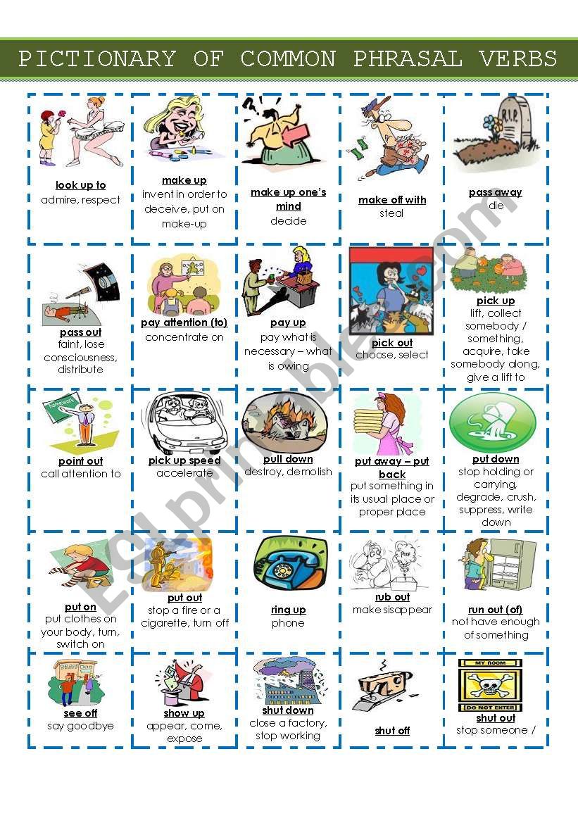 PICTIONARY OF COMMON PHRASAL VERBS - Set 2