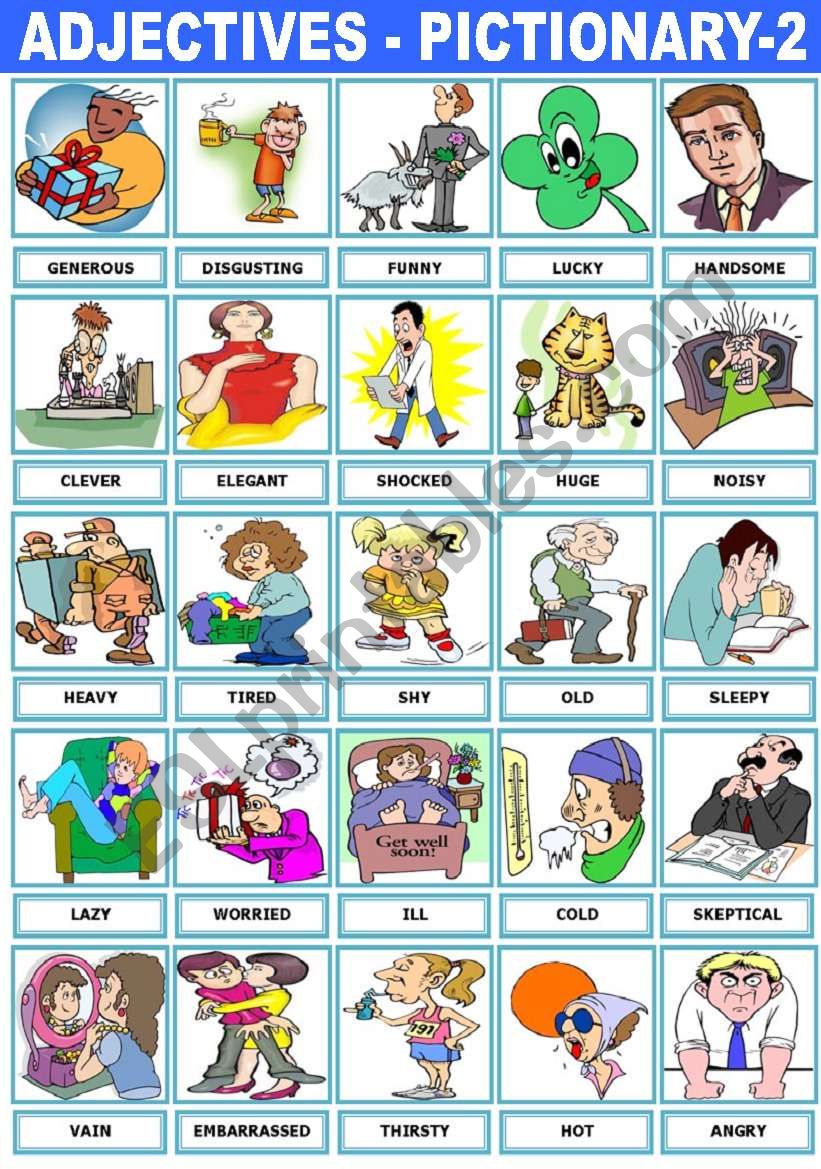 ADJECTIVES - PICTIONARY -2- worksheet