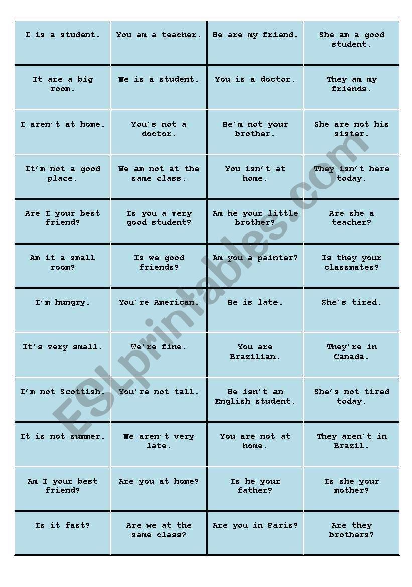 Board Game - To be worksheet