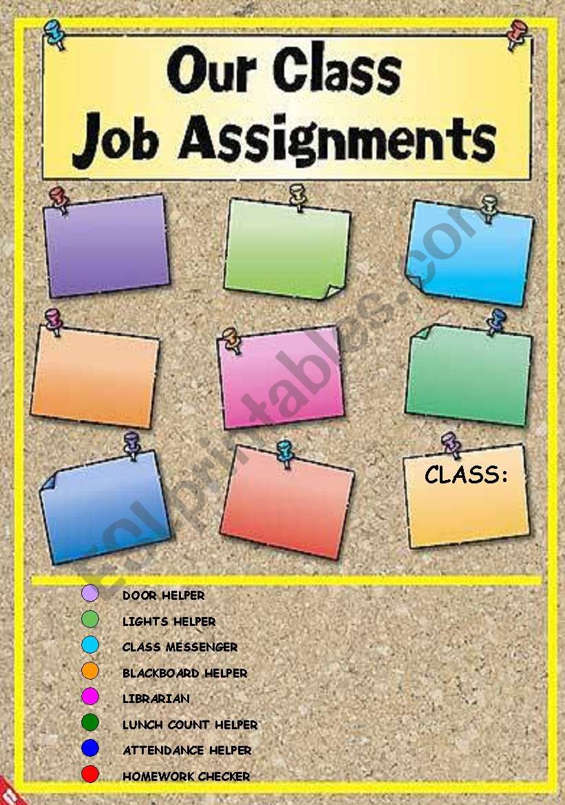 OUR CLASS JOB ASSIGNMENTS POSTER! EDITABLE!