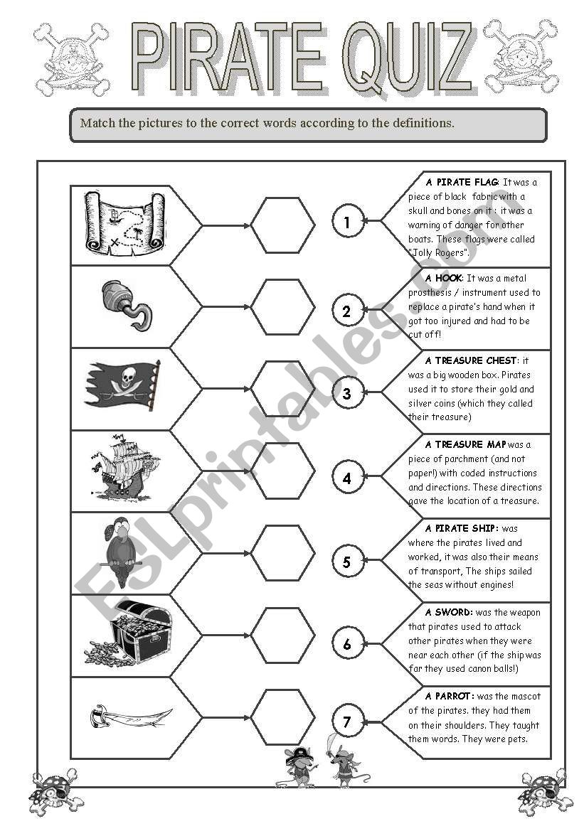 pirate quiz worksheet