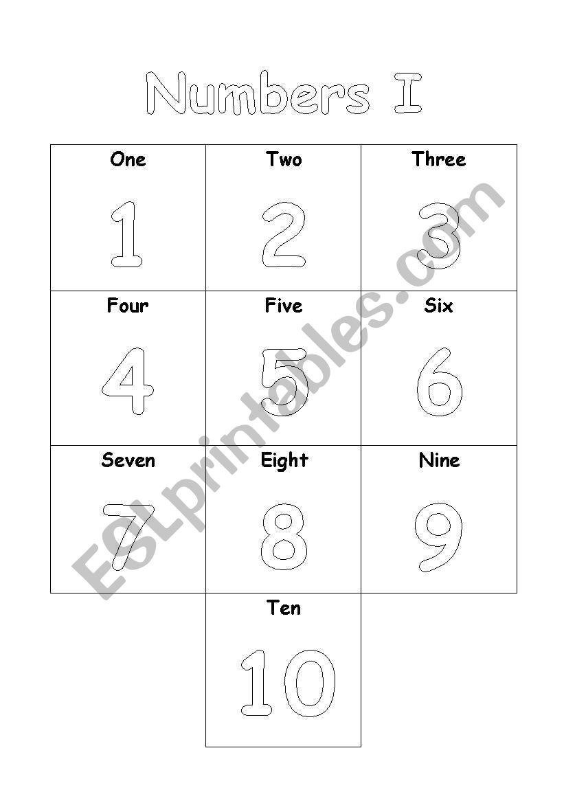 Numbers+Colours Worksheets worksheet