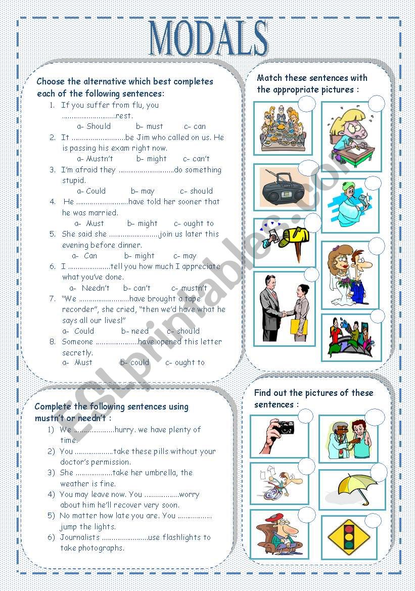 modals worksheet