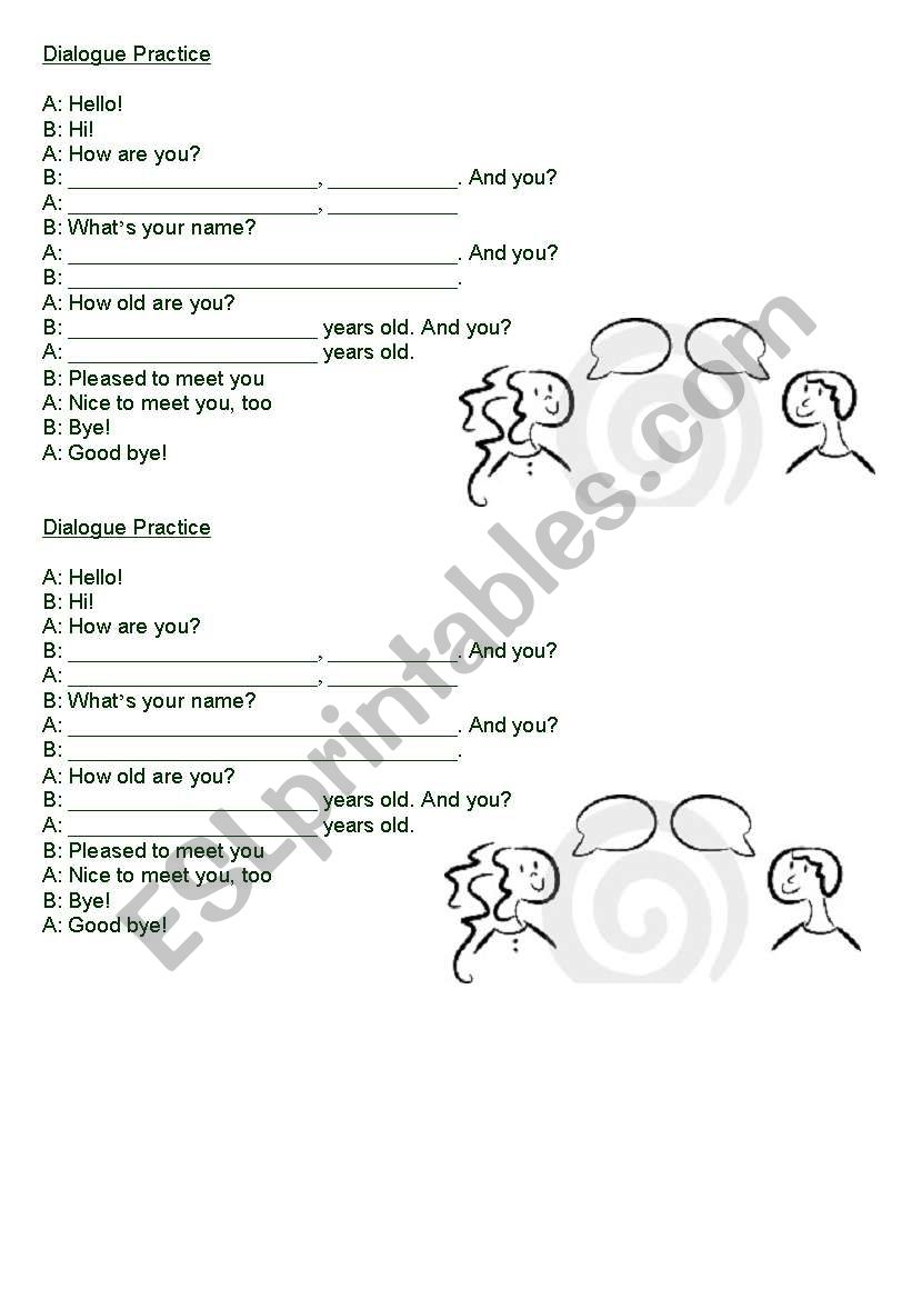 dialogue worksheet