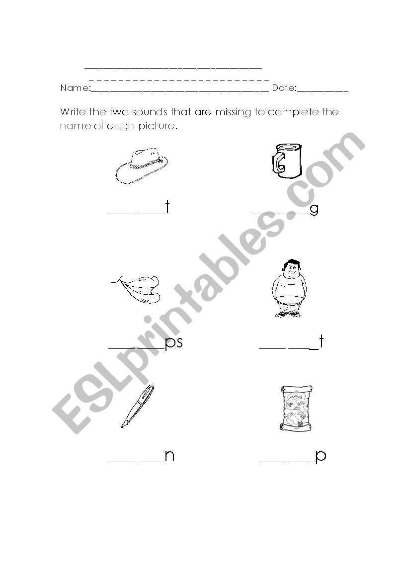 Complete the words correctly worksheet