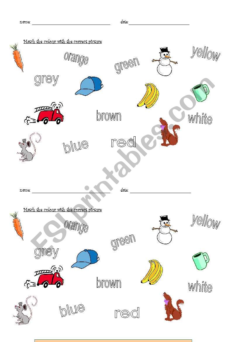 colours worksheet