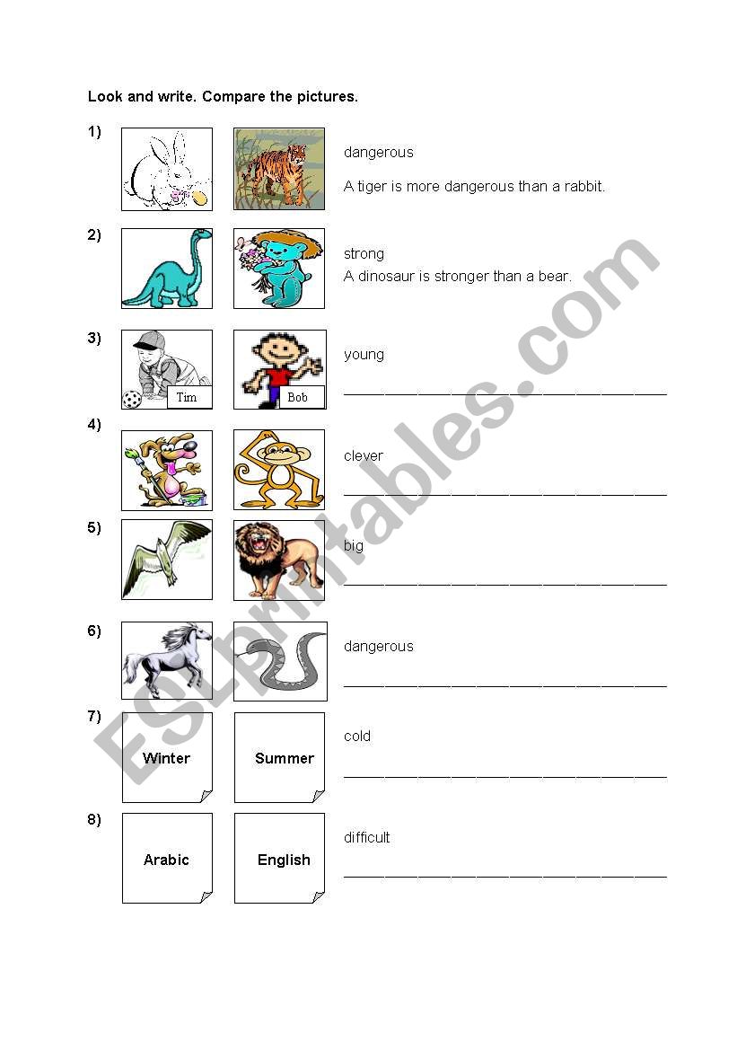 The Comparative Form worksheet