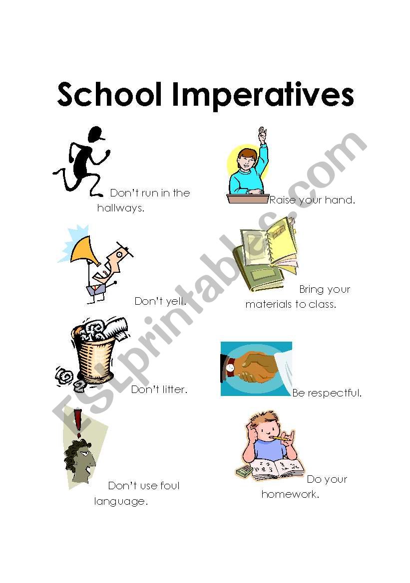 School Imperatives (Classroom Rules)
