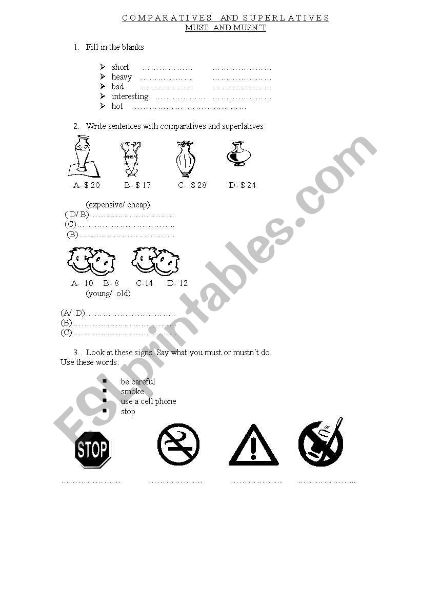 COMPARATIVOS Y SUPERLATIVOS worksheet