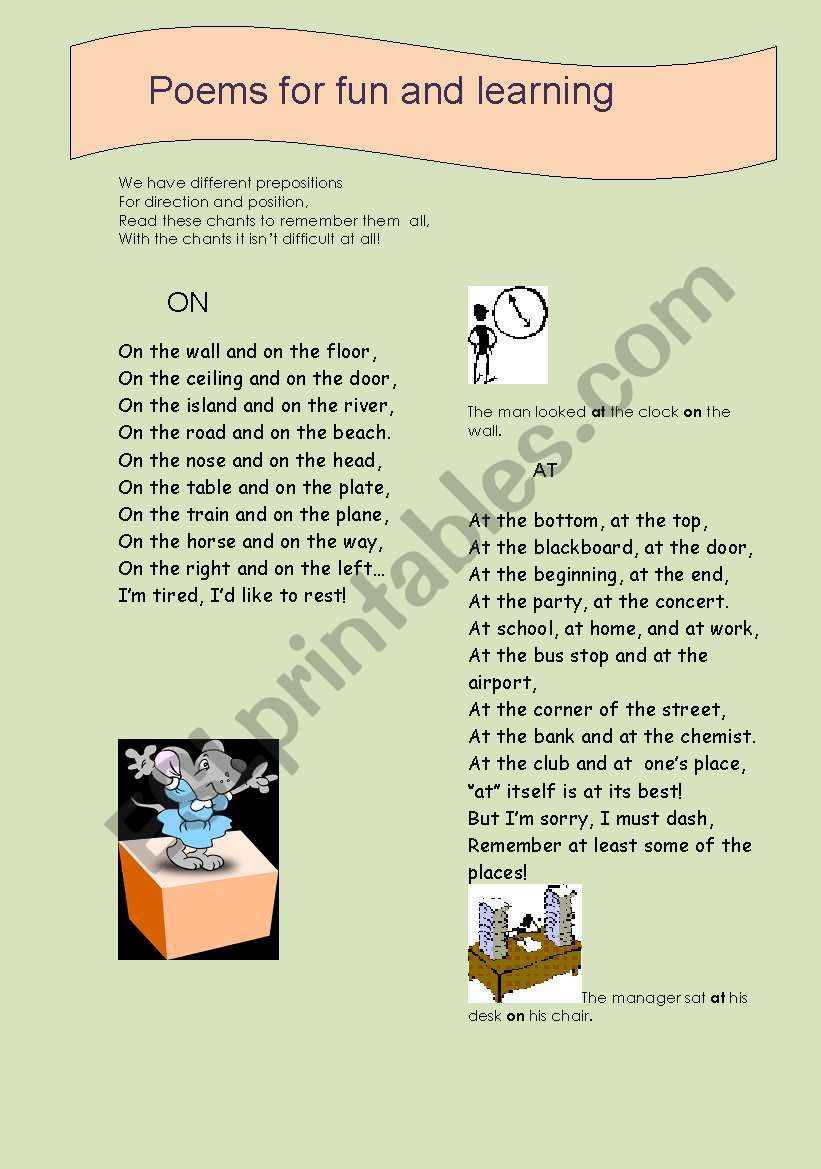 prepositions worksheet