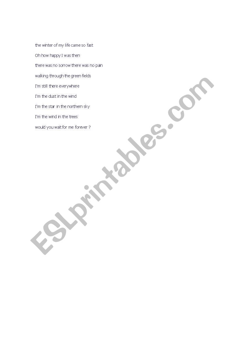 sing a song worksheet