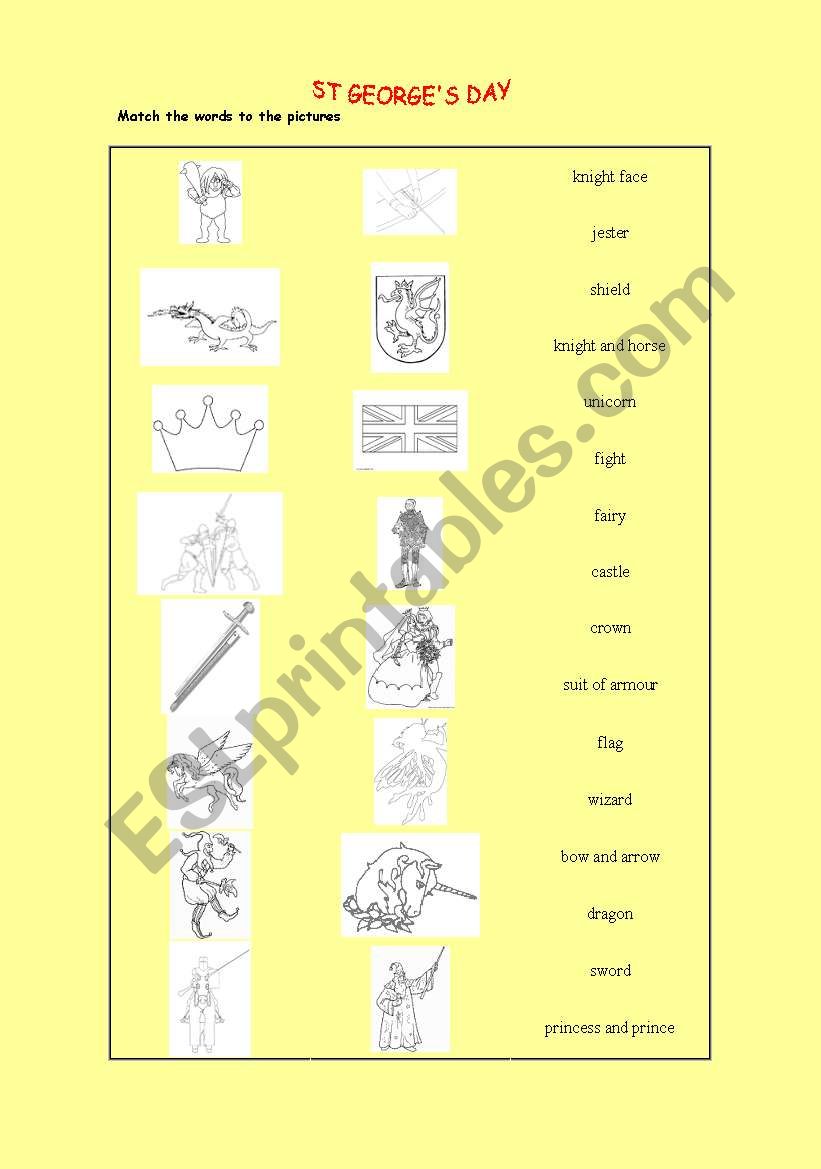 St Georges Day worksheet