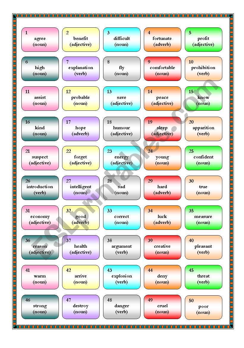 Word Formation Game worksheet