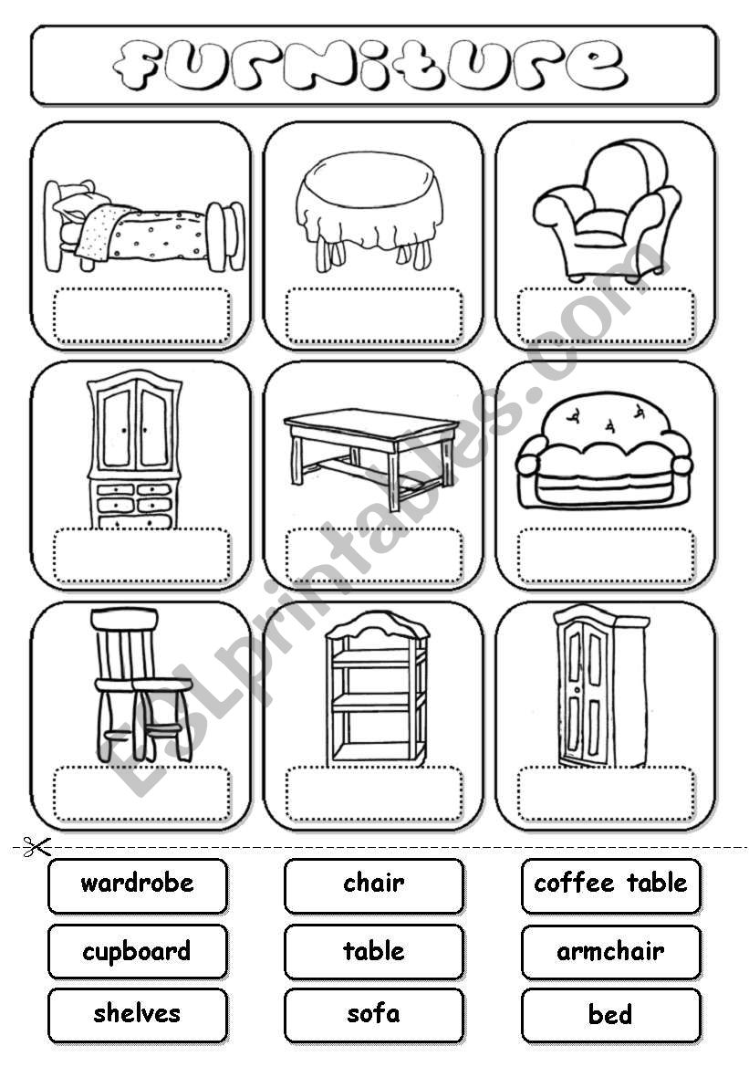 Furniture (match) worksheet