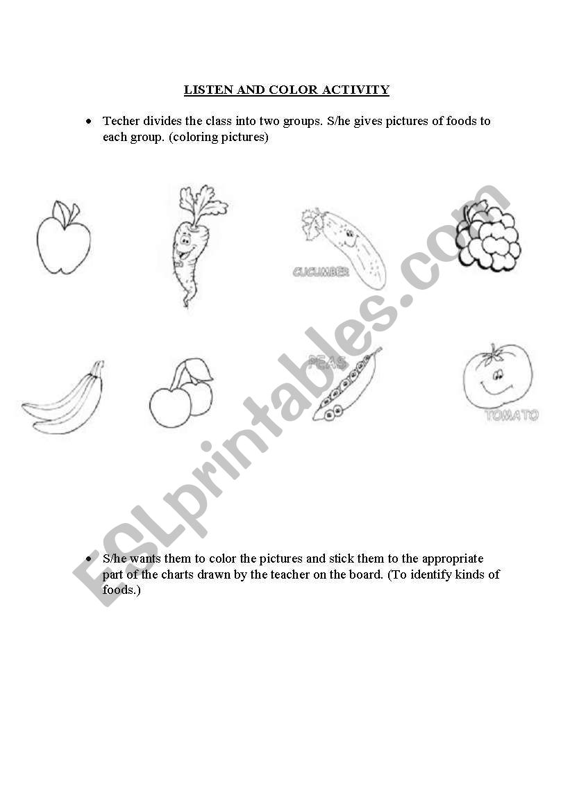 Food worksheet