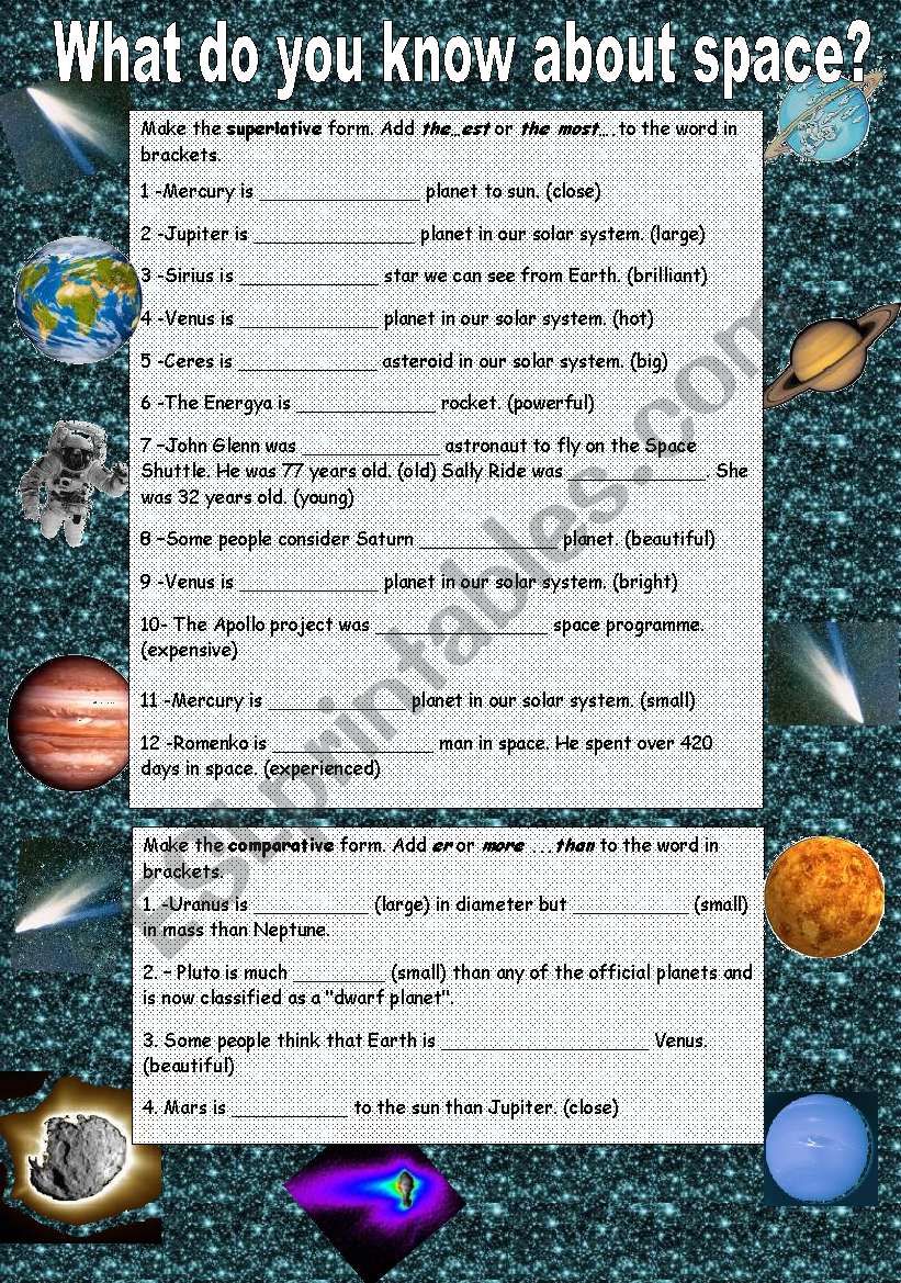 What Do You Know About Space? worksheet
