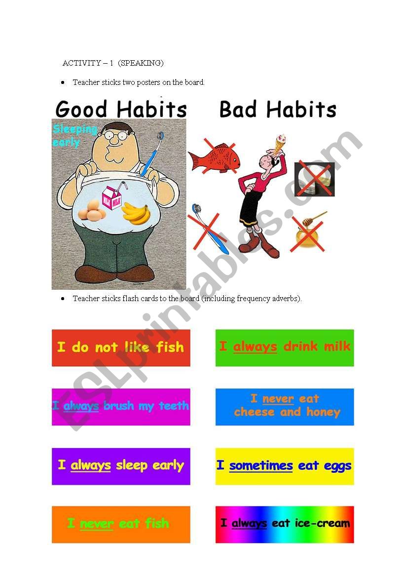 Habits worksheet