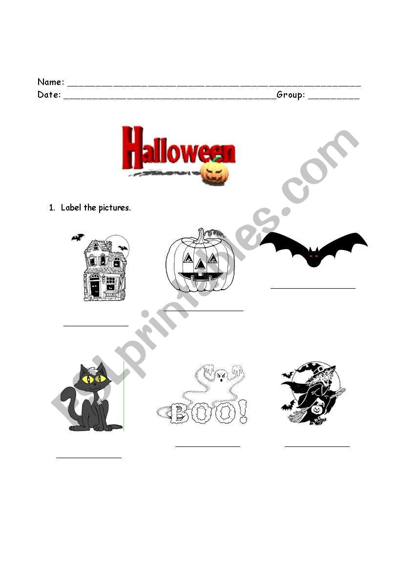 Halloween activity for kids worksheet
