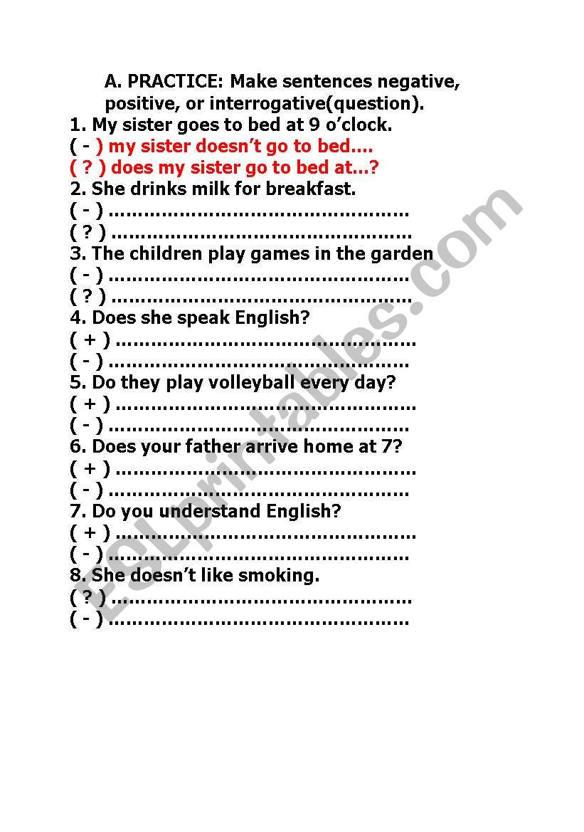 simple present tense quiz worksheet