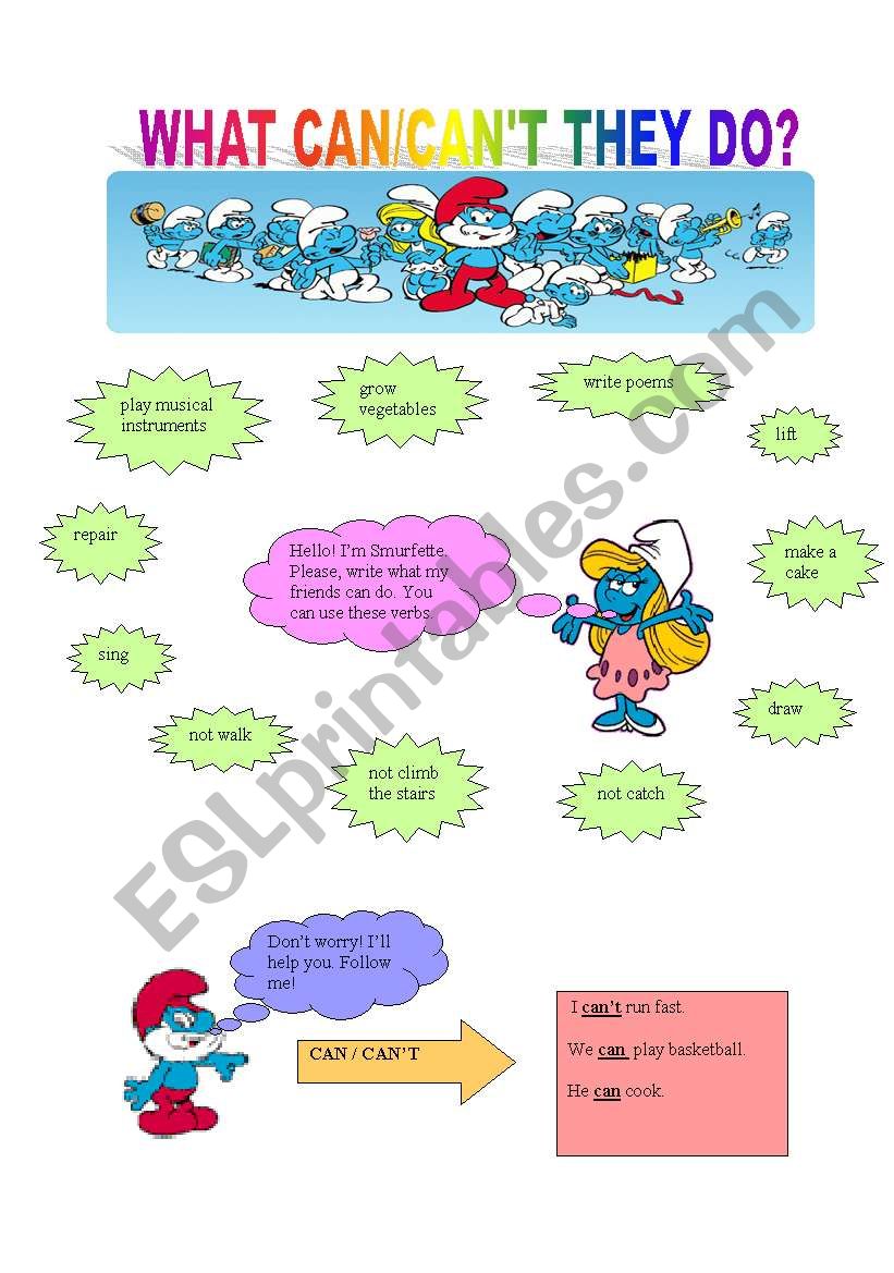 can/ cant worksheet