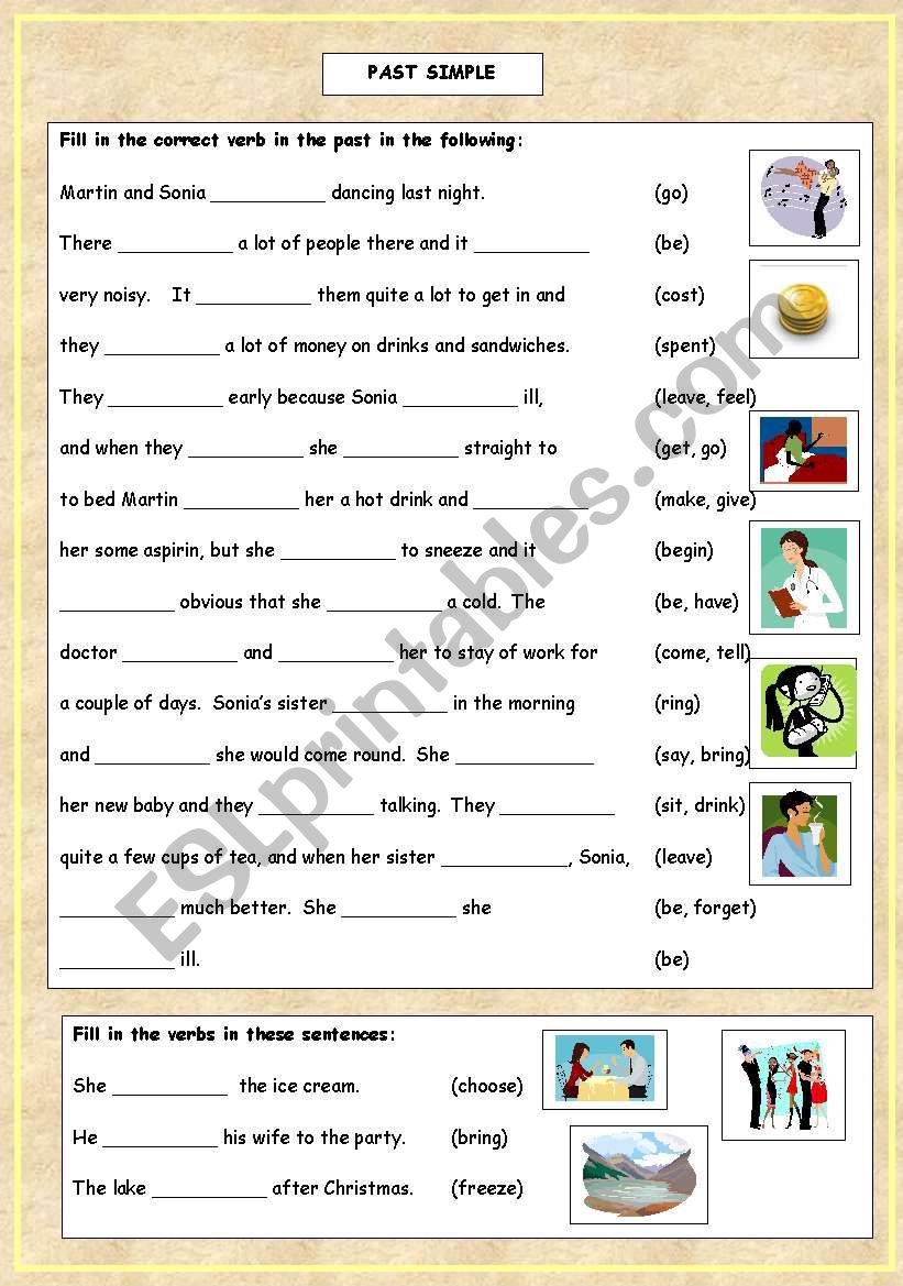 Past Simple Story worksheet