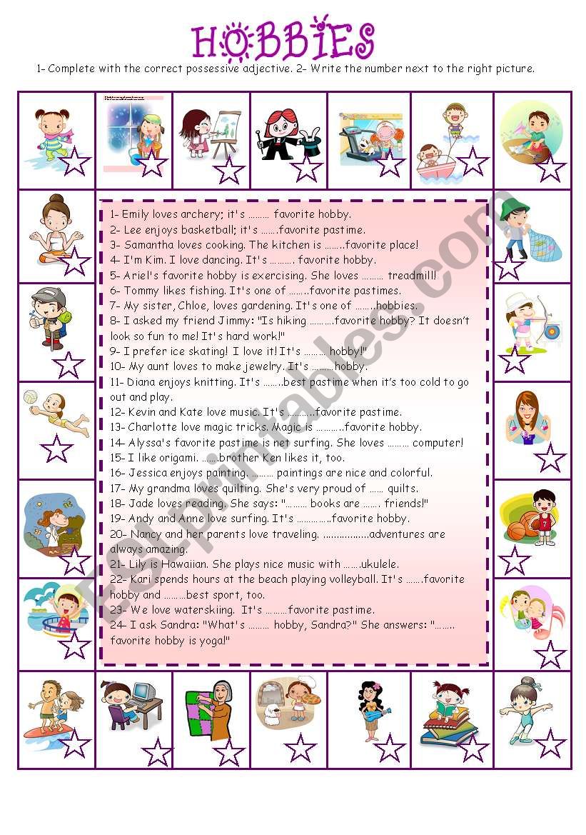 Hobbies (3)  worksheet