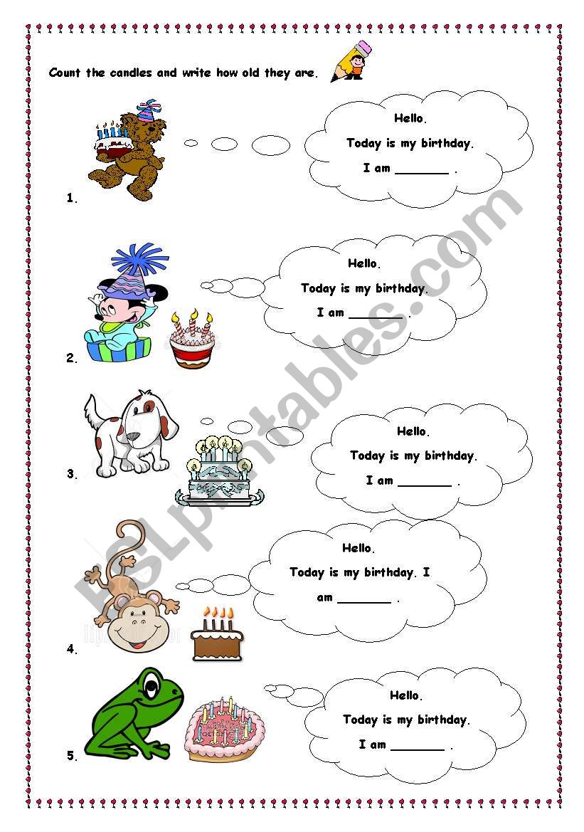 how old are you? worksheet