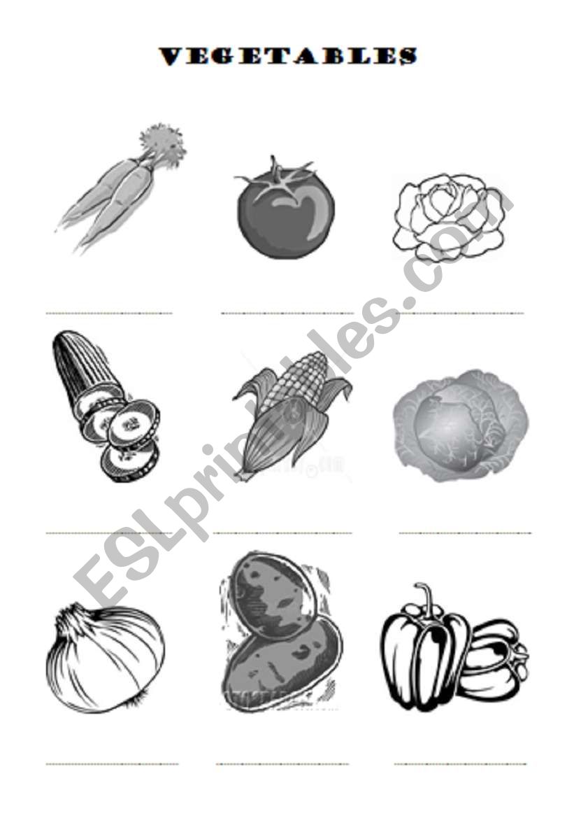 Vegetables worksheet