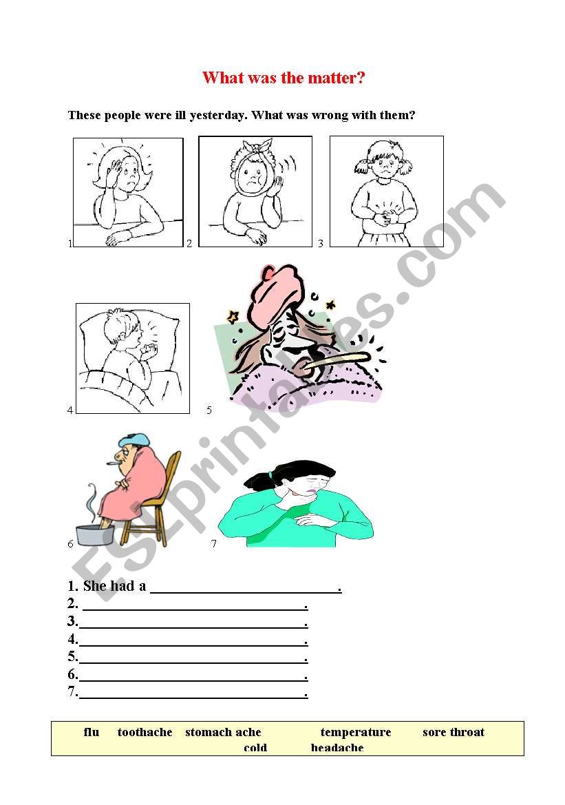 Health problems worksheet