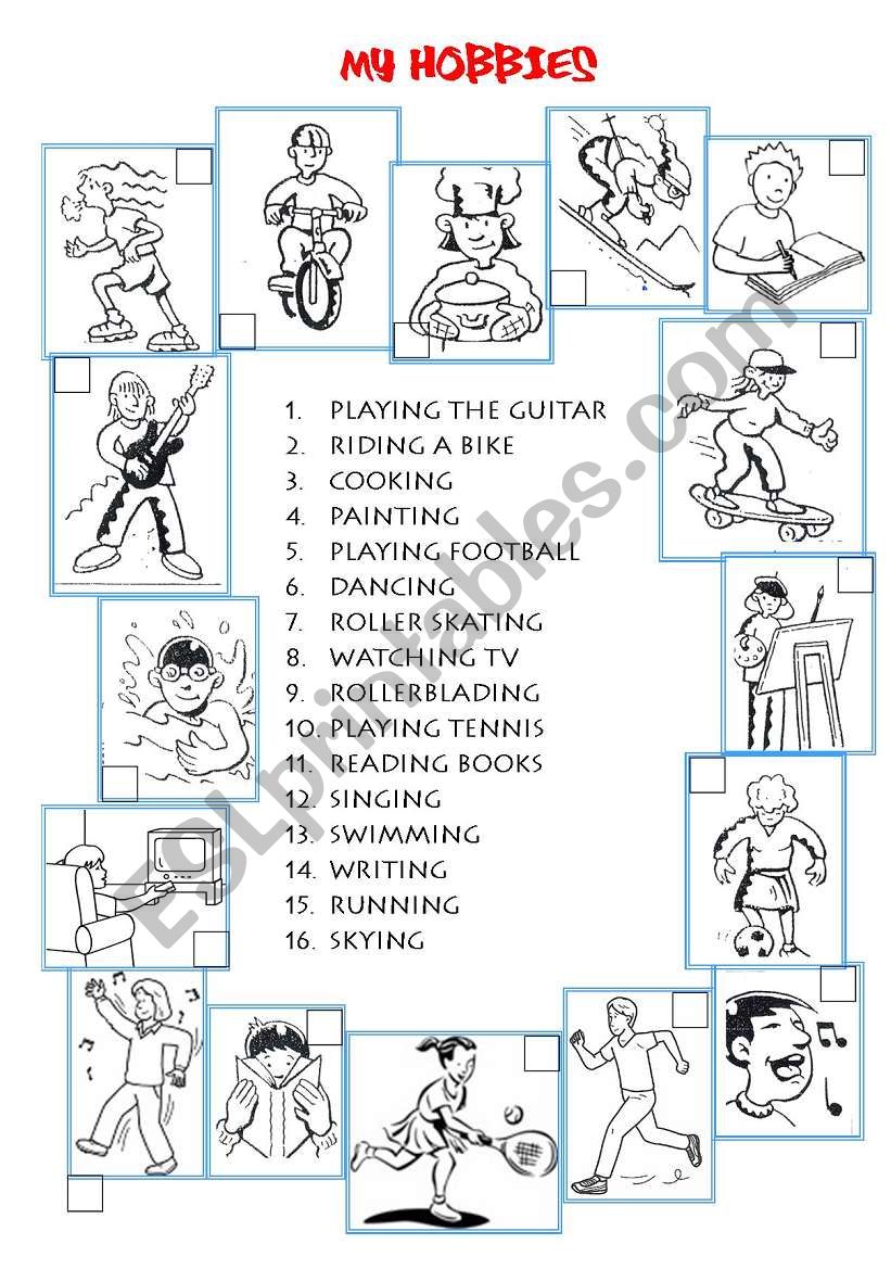 mY HOBBIES worksheet