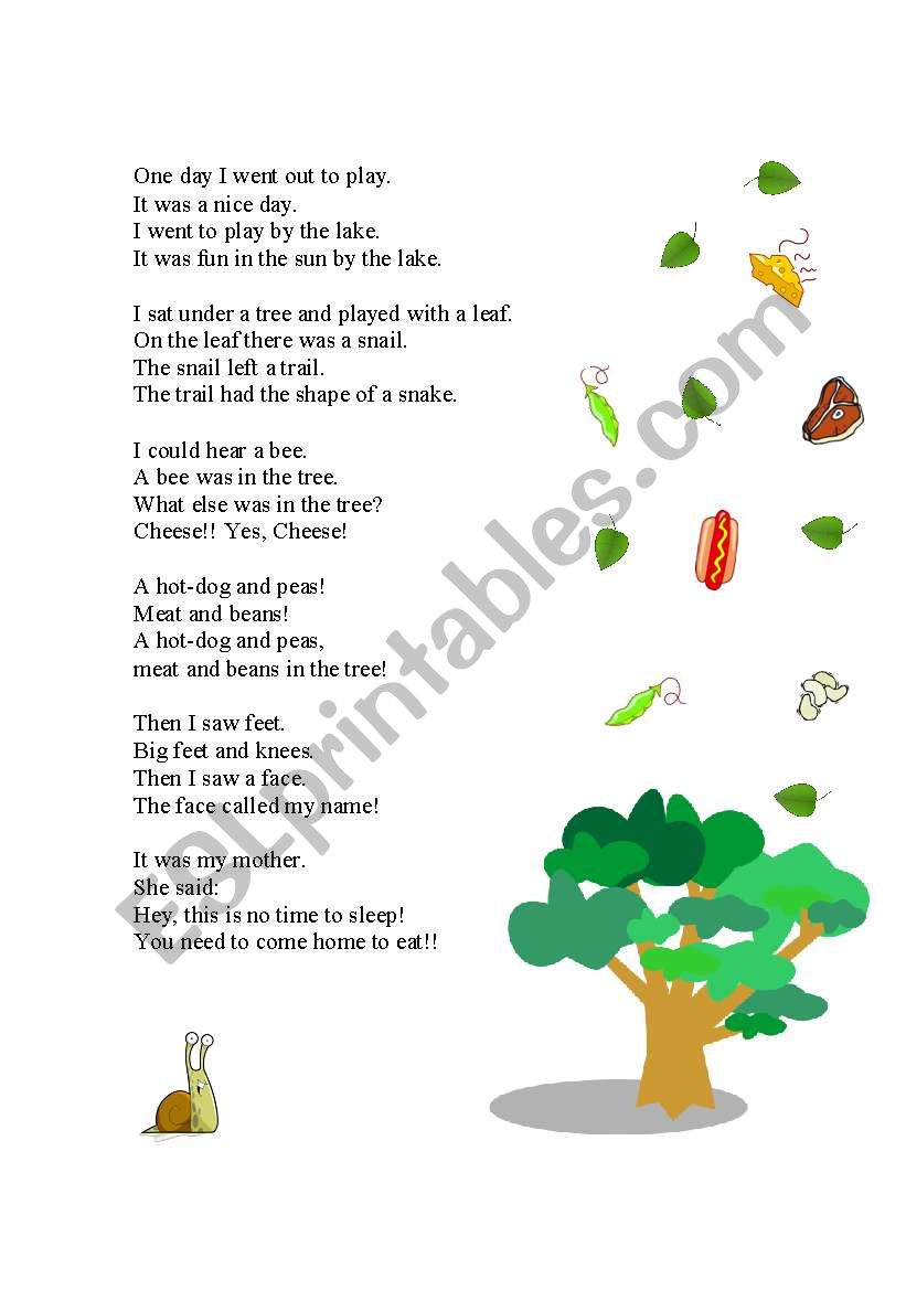 cheese in the tree! worksheet
