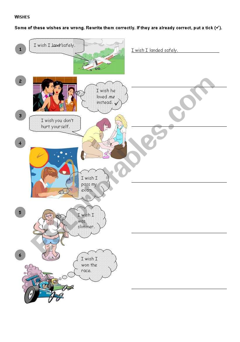 Wishes worksheet