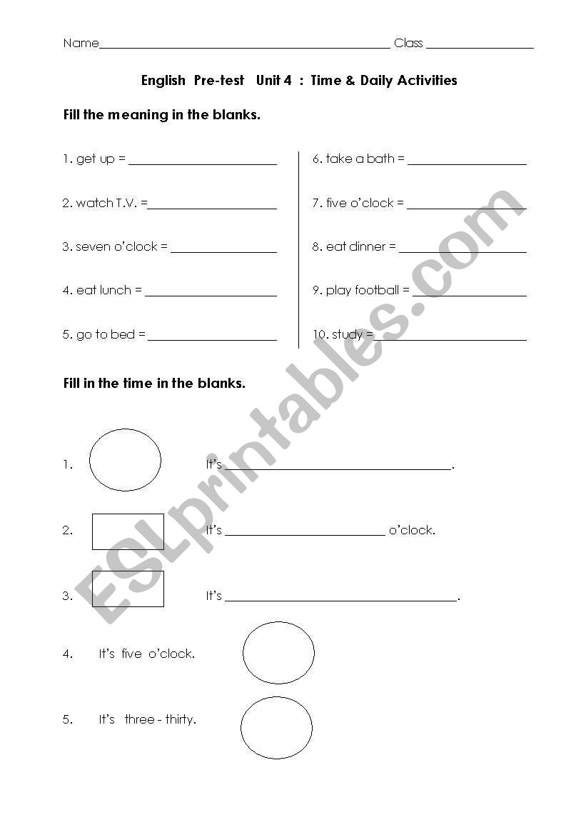 time worksheet