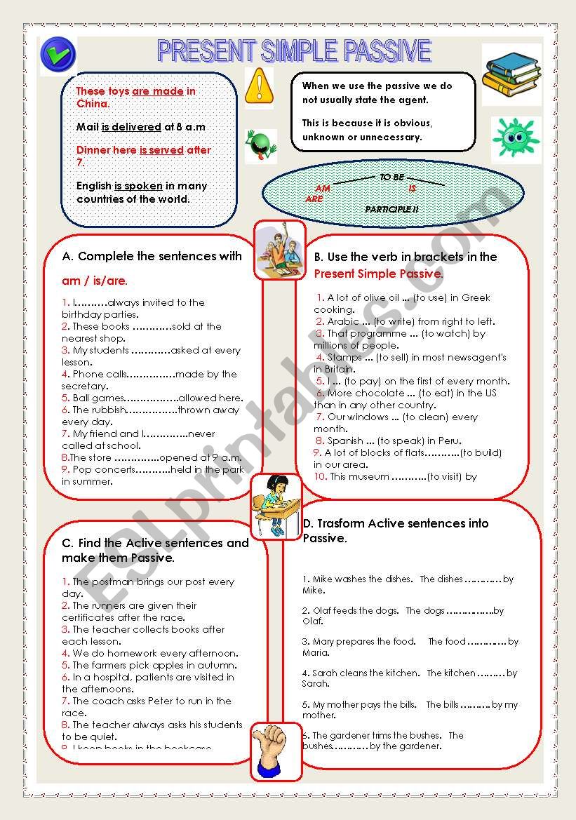 Present simple passive speak. Simple Passive Worksheets. Упражнения present simple Passive 9 класс. Quiz for Passives.